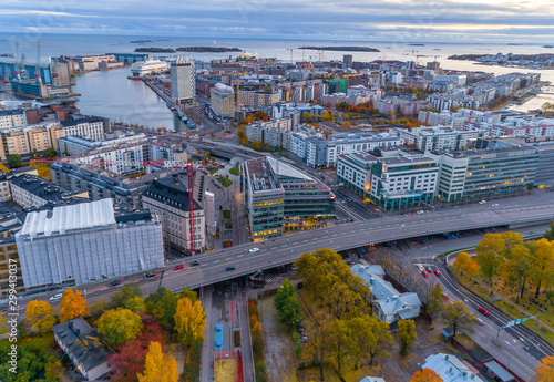 Canvas Print Aerial view of Helsinki