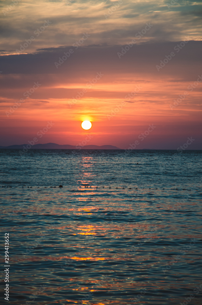 orange sunset by the sea
