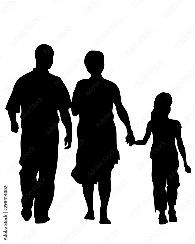 Parents with little child on white background Parents with little child on white background