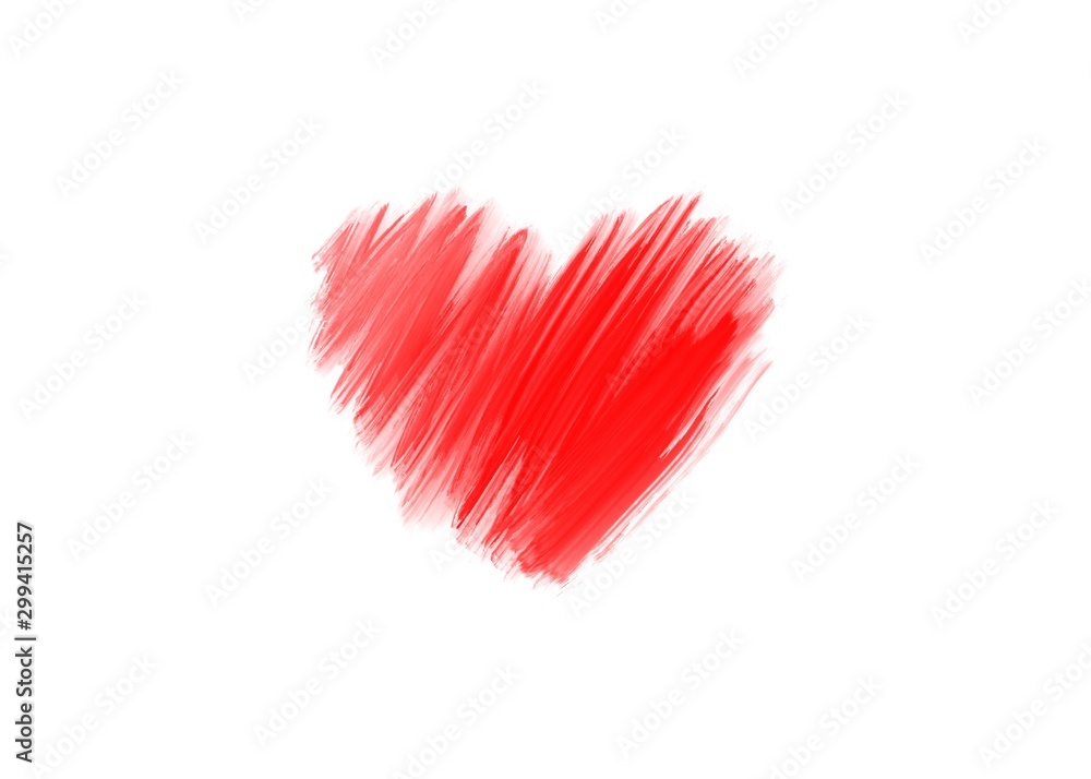 red heart and brush red heart and brush