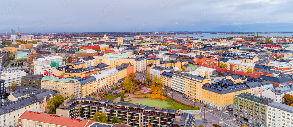 Aerial view of  Helsinki, Finland.