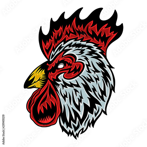 Wallpaper Mural Vintage Cock face. Heading vintage style Isolated on a white background. Torontodigital.ca