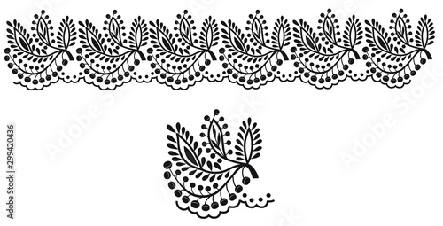 lace seamless pattern. 3Dillustration. technical drawing. embroidery artwork. vector line graphic. floral. flower. design. decoration. motifs. fashion. Broderie anglaise.  photo