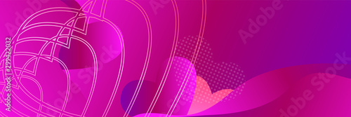 Happy Valentine’s day  background banner with hearts in magenta