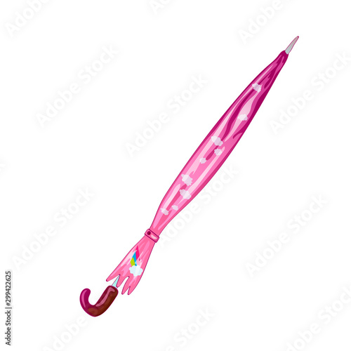 Pink umbrella in a vector style isolated.