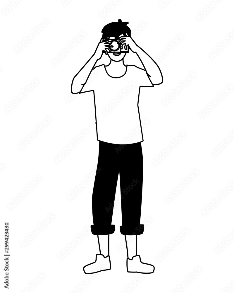Man taking picture vector design Man taking picture vector design