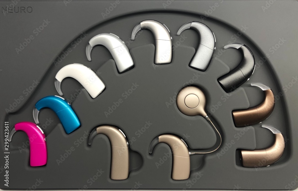 Kuala Lumpur, Malaysia July 2, 2019 A set of Oticon hearing aids