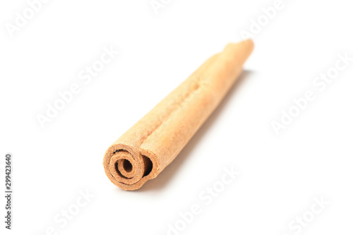 Cinnamon stick isolated on white background. Sweet spice