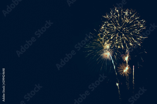 Abstract colored firework background with free space for text