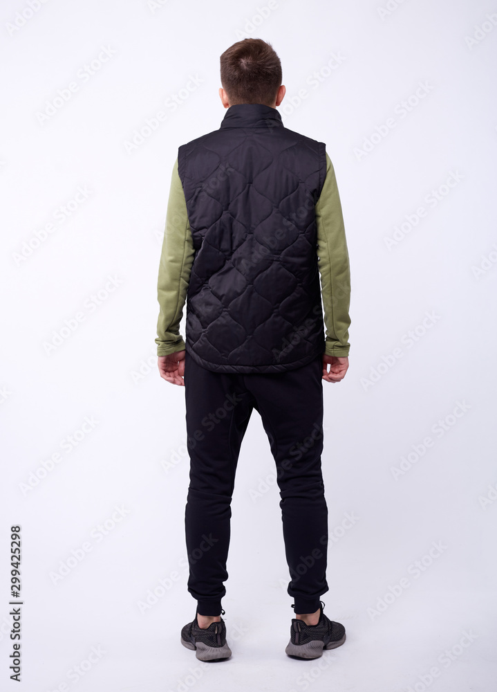 man in a sport waistcoat on a white background. man in a sport waistcoat on a white background.