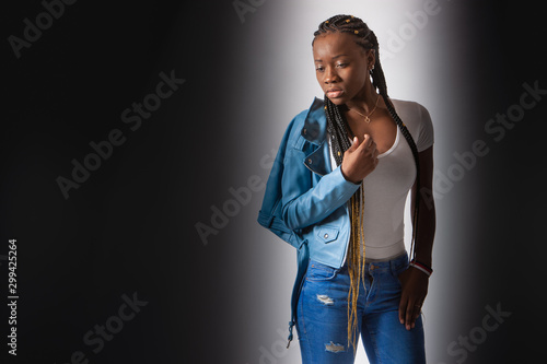 Dark-skinned girl near the ...