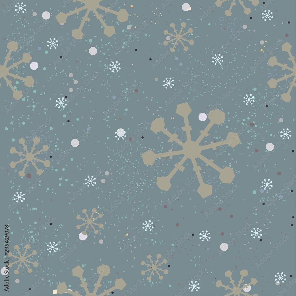 Fototapeta premium Cute Winter Seamless Pattern with Snowflakes.