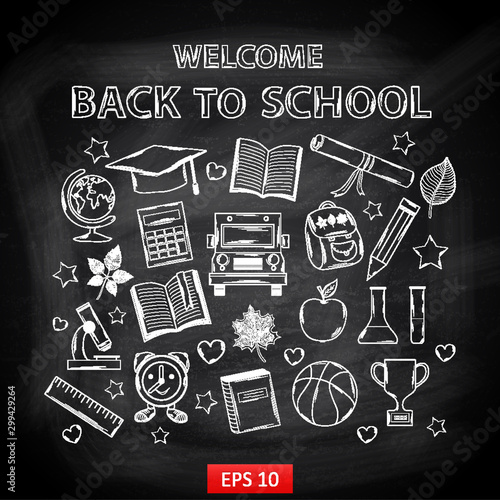 Chalk board Welcome back to school