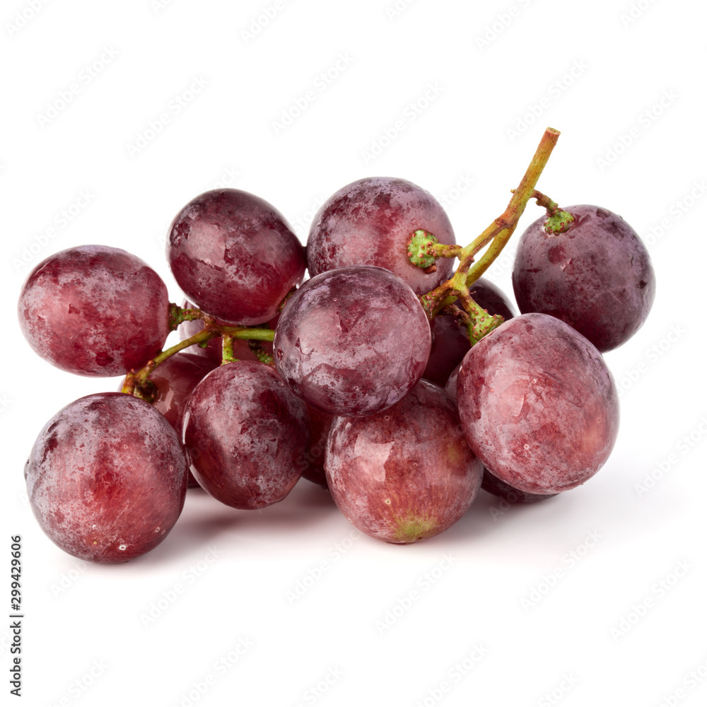 Red grape berry bunch isolated on white background cutout