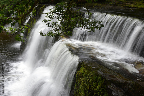 Idyllic landscape of a waterfall in Wales, United Kingdom