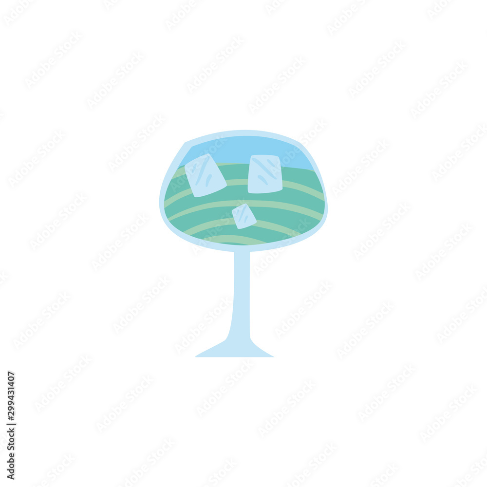 glass with refreshing drink on white background glass with refreshing drink on white background