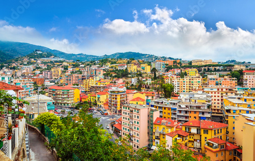 Panoramic view on beautiful city San Remo, Italy photo