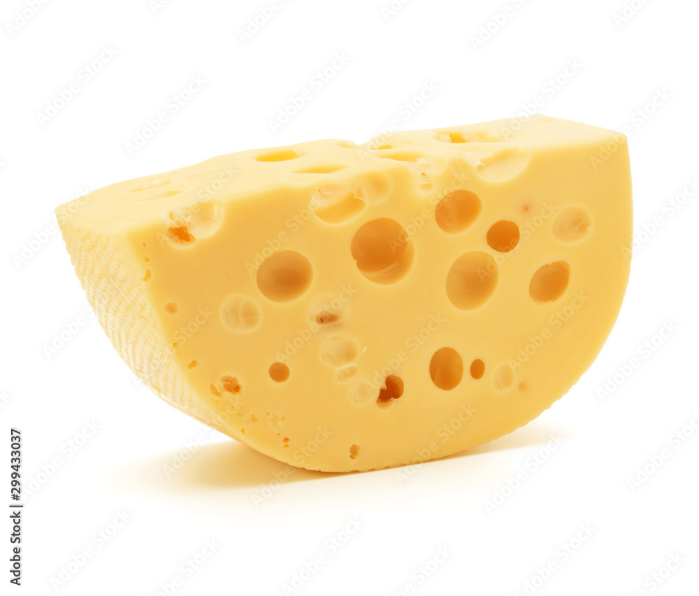 Cheese block isolated on white background cutout Cheese block isolated on white background cutout