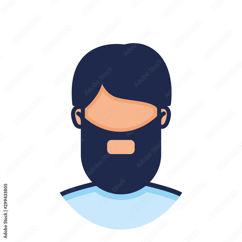 head man face with beard avatar character head man face with beard avatar character