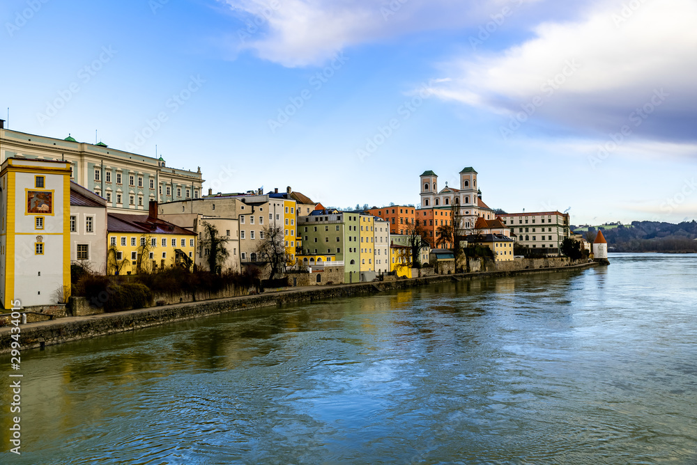 The wonderful promenade of Passau in winter