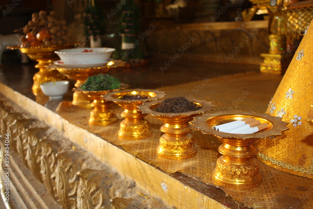 candles and offering in the buddhist temple candles and offering in the buddhist temple