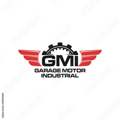 Garage logo with piston element automotive spare part car motorcycle shop business modern simple minimalist design workshop