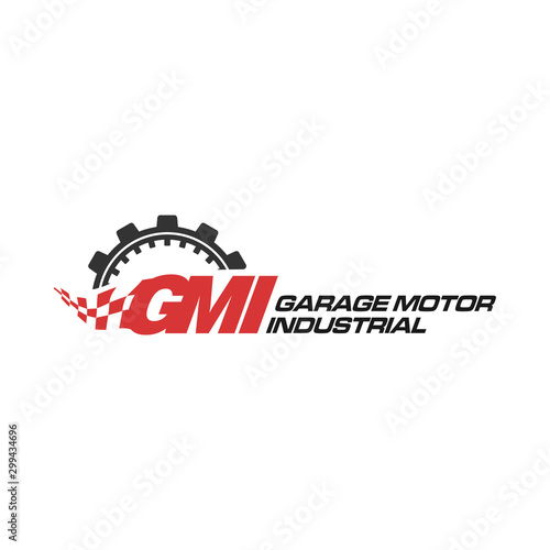 Garage logo with piston element automotive spare part car motorcycle shop business modern simple minimalist design workshop