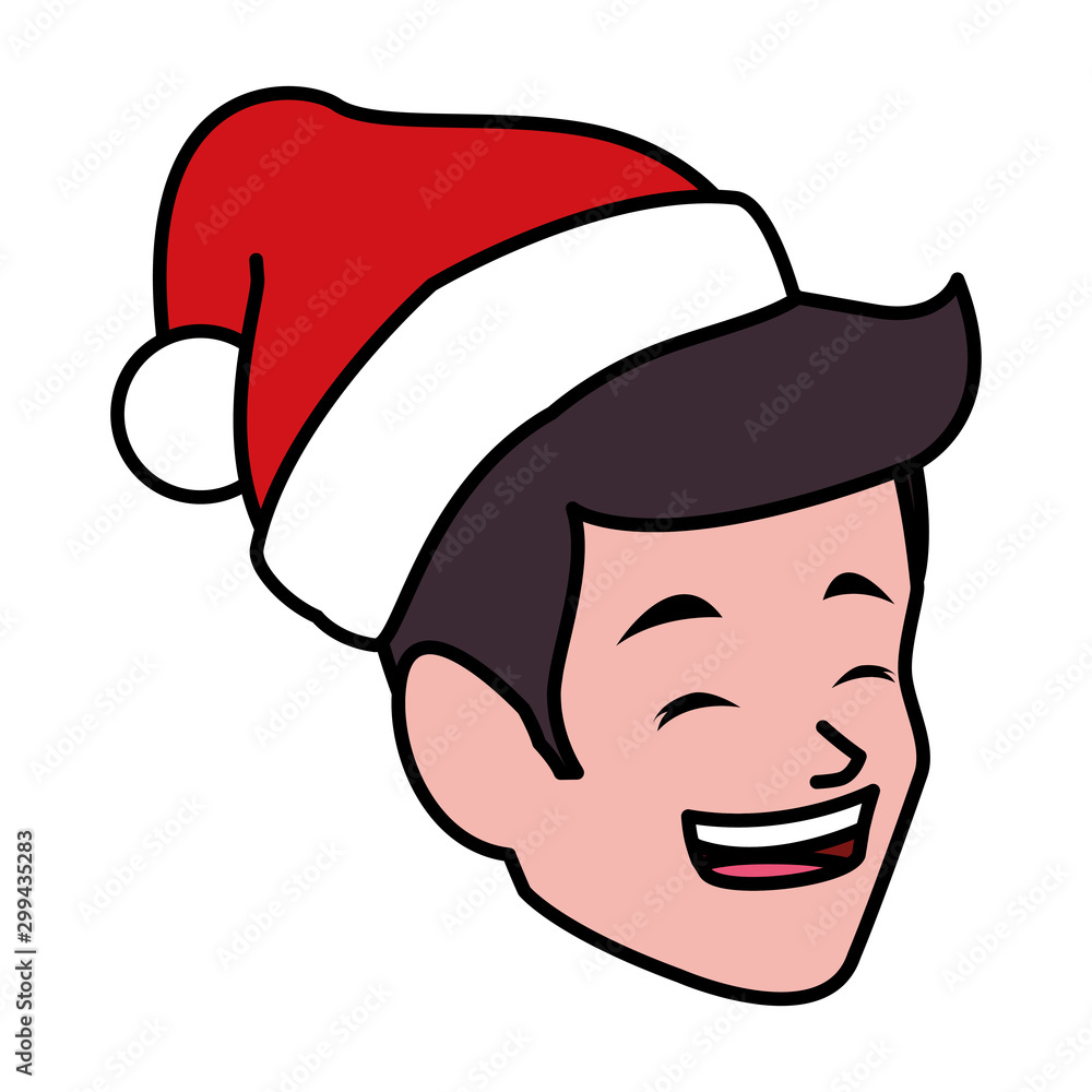 Man with santas hat vector design Man with santas hat vector design