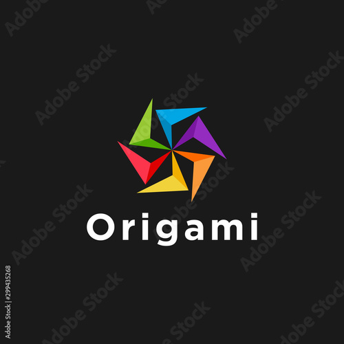 Free Download Origami propeller logo design star shape colorful - GFXLoad