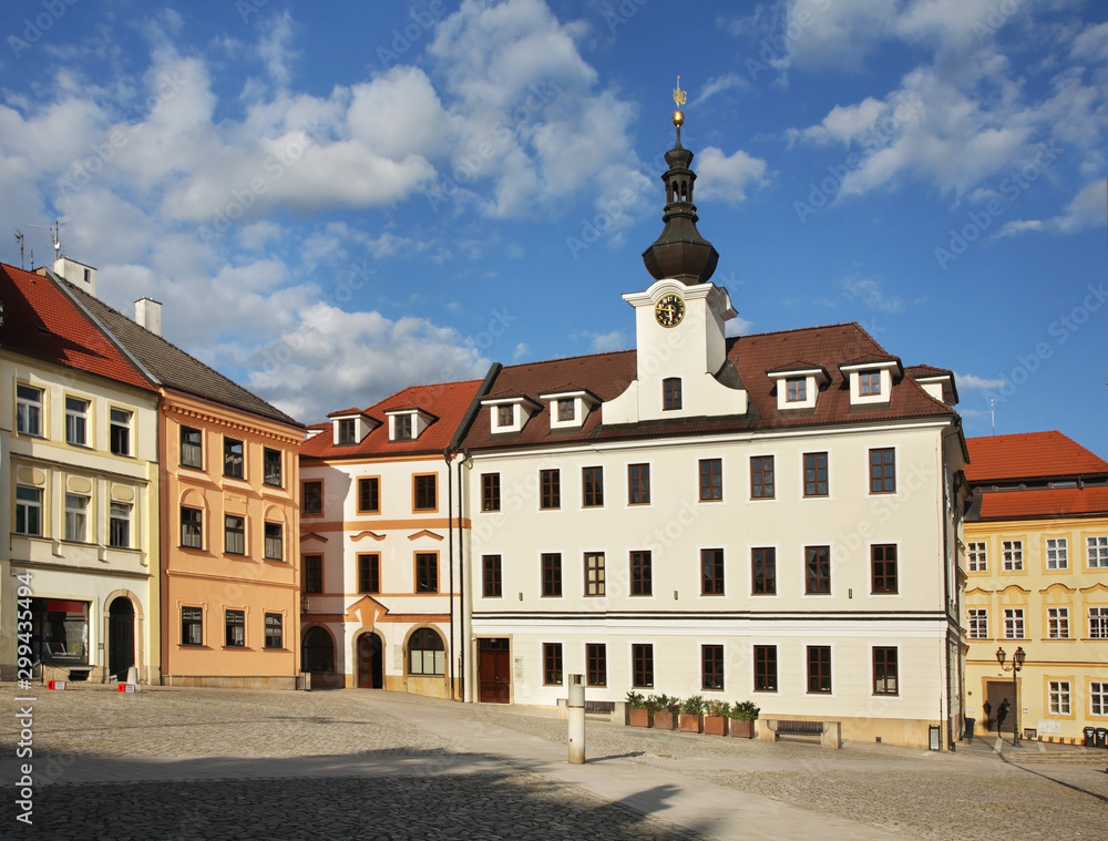 Small square (Male namesti) in Hradec Kralove. Czech Republic