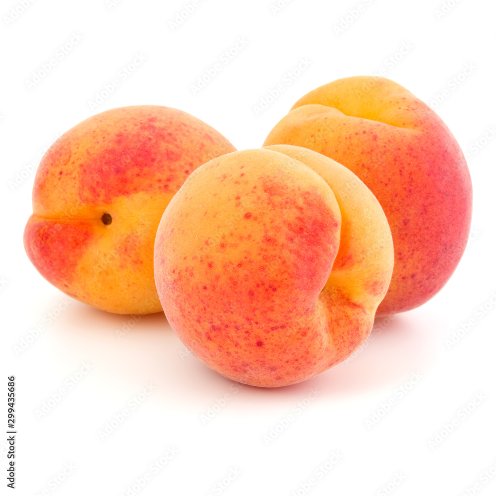 three apricot fruit isolated on white background cutout three apricot fruit isolated on white background cutout