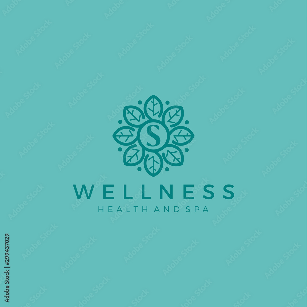 Wellness logo with a simple and clean modern design with elegant line art style for yoga massage or spa and beauty business. Wellness logo with a simple and clean modern design with elegant line art style for yoga massage or spa and beauty business.