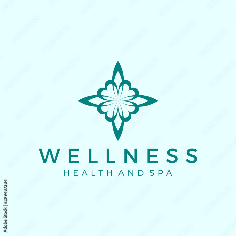 Wellness logo with a simple and clean modern design with elegant line art style for yoga massage or spa and beauty business. Wellness logo with a simple and clean modern design with elegant line art style for yoga massage or spa and beauty business.
