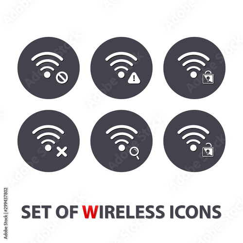 Set of wireless icons