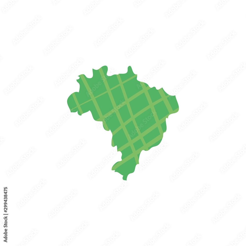 brazil map on white background