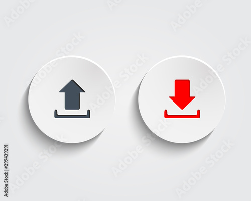 Vector download and send the arrow marks on buttons
