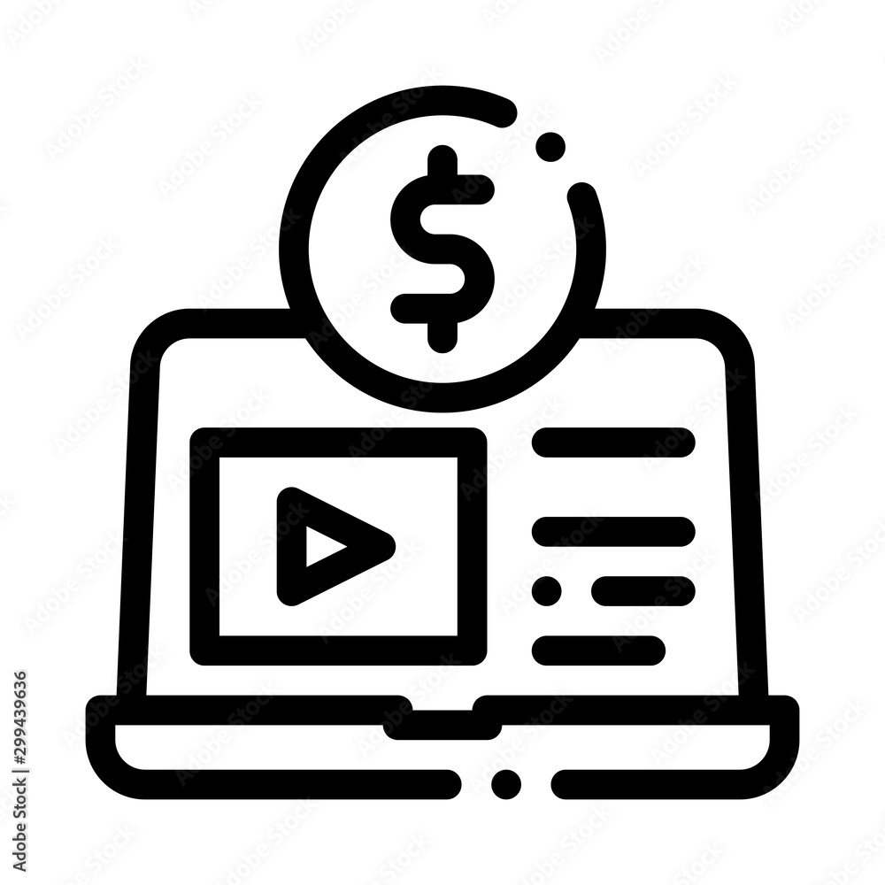Laptop with Player Betting And Gambling Icon Vector Thin Line. Contour Illustration Laptop with Player Betting And Gambling Icon Vector Thin Line. Contour Illustration