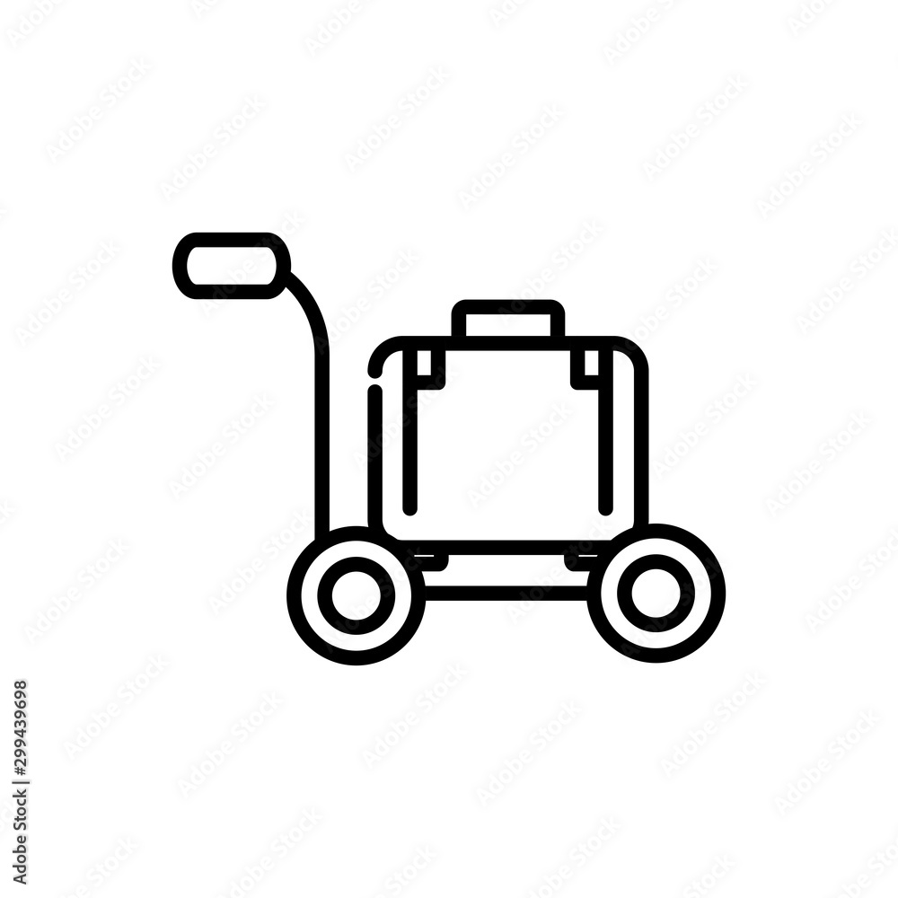 trolley with suitcase tourism travel thick line trolley with suitcase tourism travel thick line