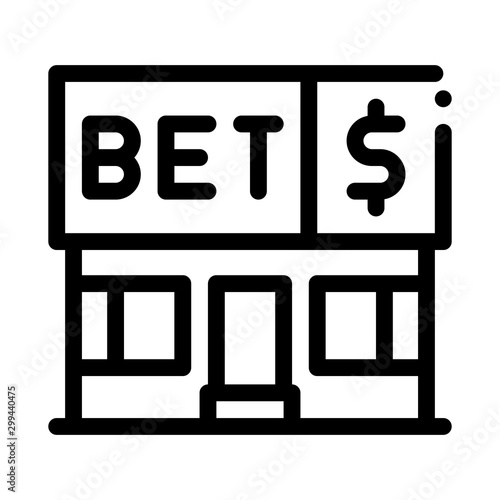 Betting Office Gambling Icon Vector Thin Line. Contour Illustration