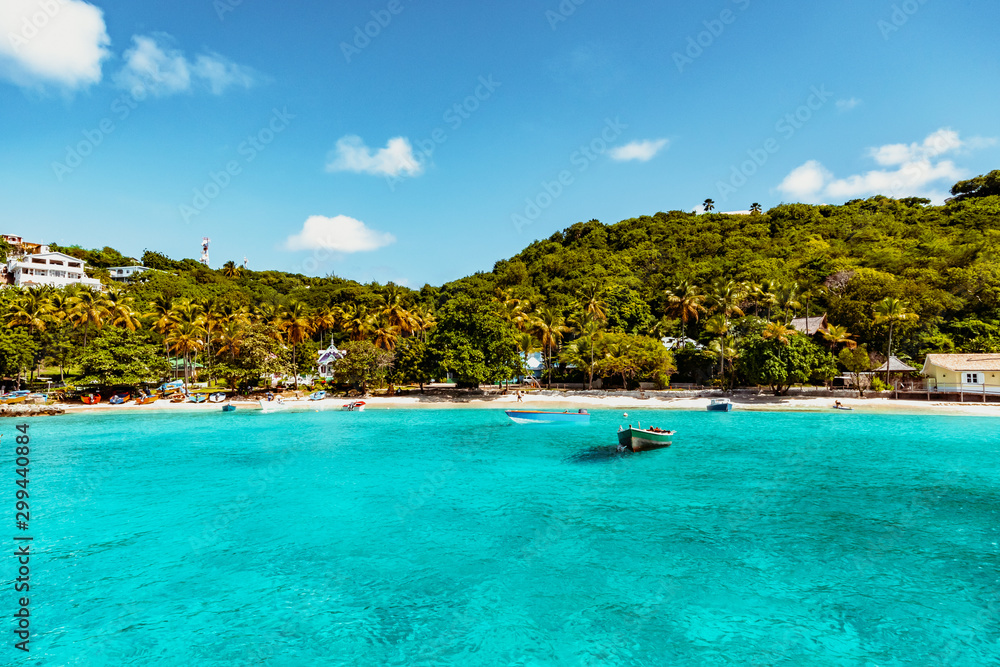 Saint Vincent and the Grenadines, View from Mustique Britannia Bay