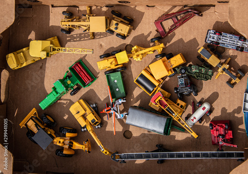 old toy cars in a box