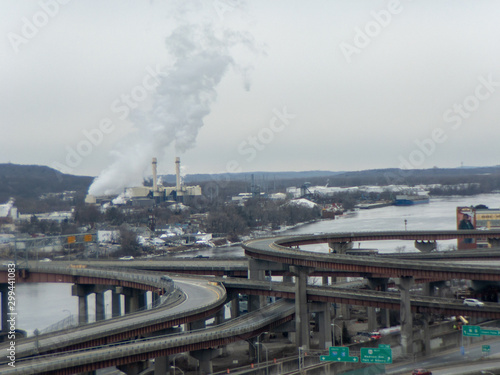 elevated highways in industrial setting