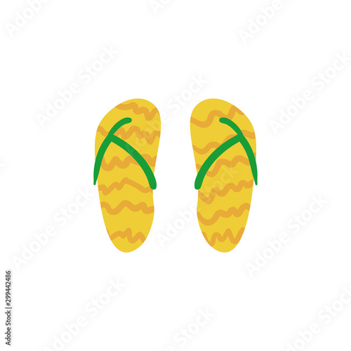beach sandals on white background