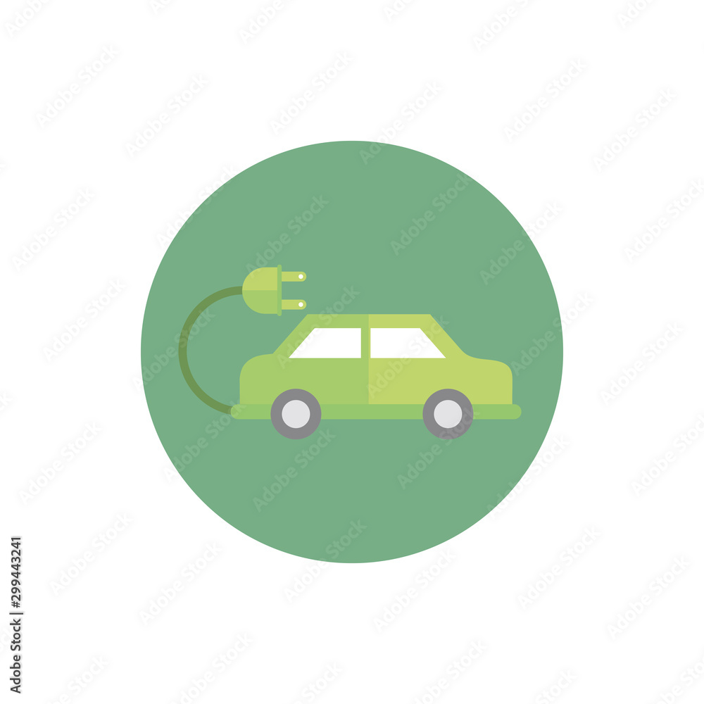 electric car plug green energy block icon electric car plug green energy block icon