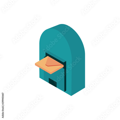 mailbox with envelope letter postal mail isometric
