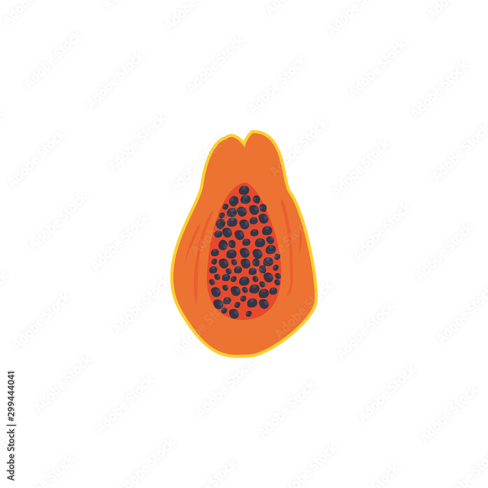 delicious papaya fruit on white background delicious papaya fruit on white background