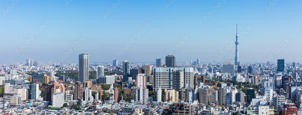 (東京都-風景パノラマ)展望台から望む墨田方面の風景2 (東京都-風景パノラマ)展望台から望む墨田方面の風景2