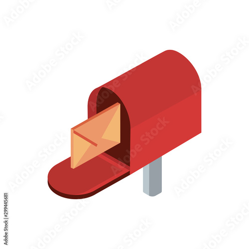 mailbox envelope correspondence postal mail isometric