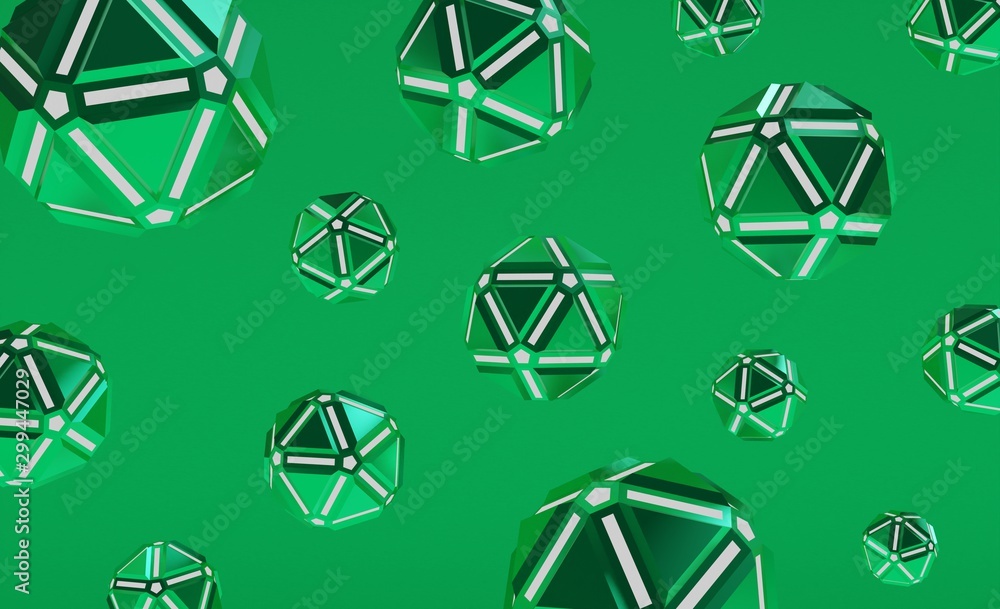 Background 3d abstract spheres green Background 3d abstract spheres green