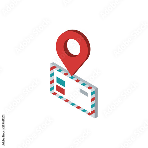 Free Download pointer location envelope correspondence postal mail isometric - GFXLoad